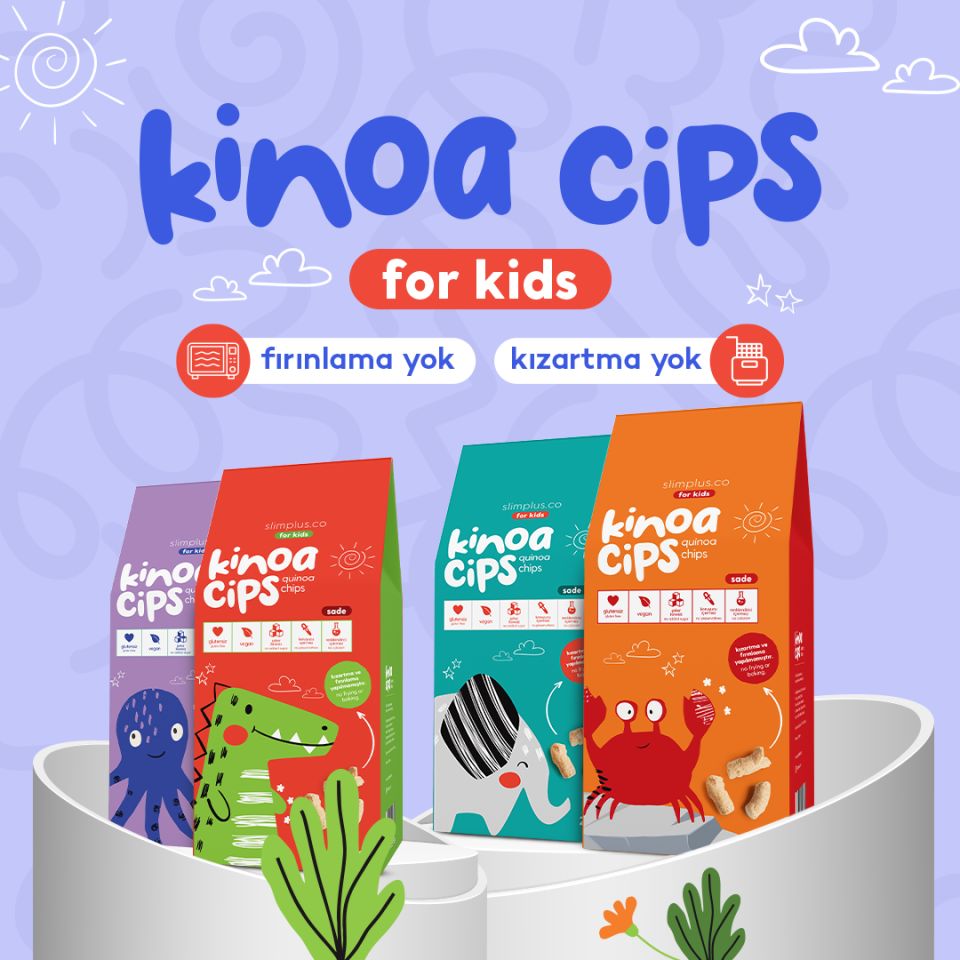 5 Paket 20G Sade Kinoa Cipsi for Kids Glutensiz Vegan Yağsız Cips Çocuklara Özel Ambalaj Tatlı Fil