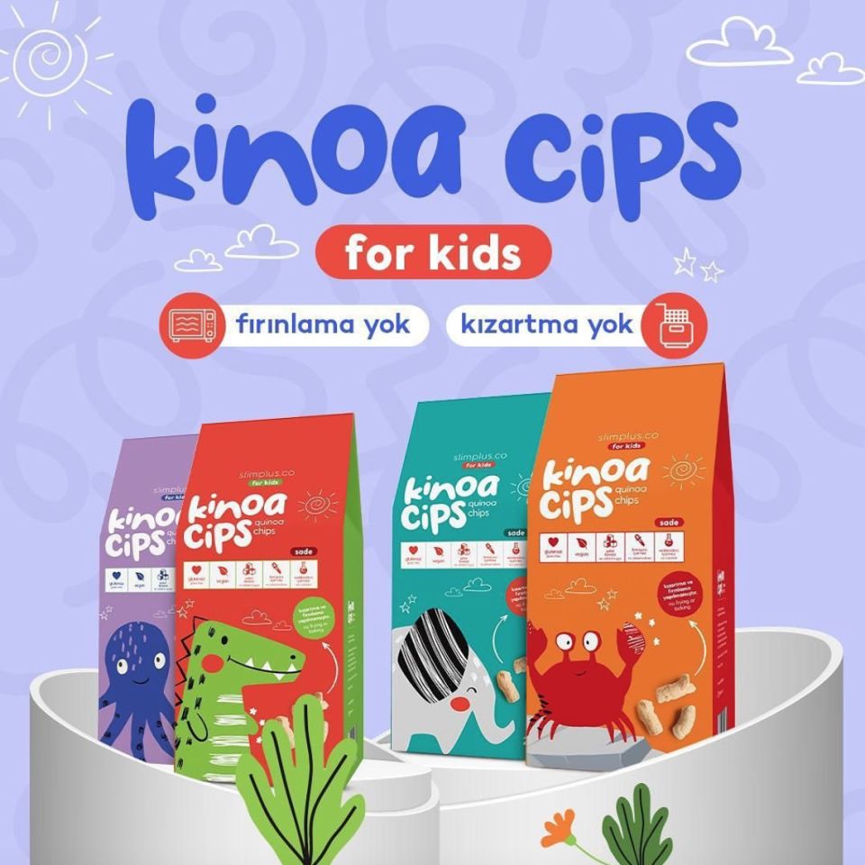 2 Paket 20G Sade Kinoa Cipsi for Kids Glutensiz Vegan Yağsız Cips Çocuklara Özel Ambalaj Sevimli Dinozor