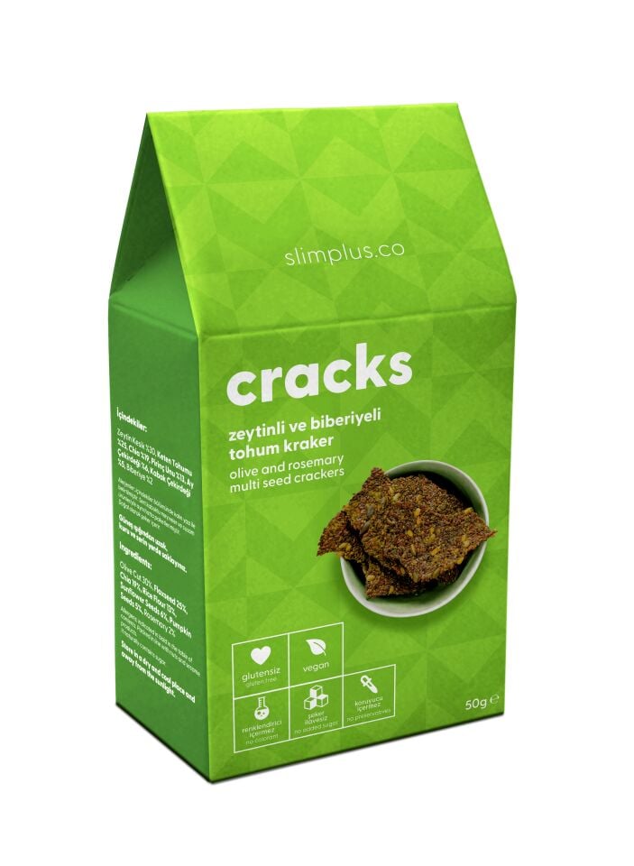 Zeytin Biberiyeli Glutensiz Vegan Tohum Kraker Cracks 50gr