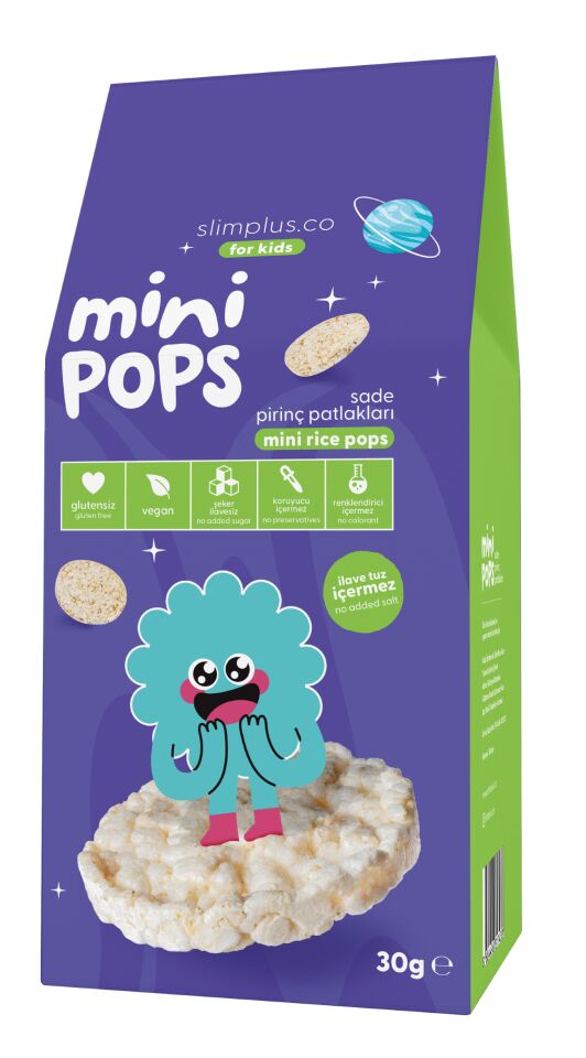 20G Sade Kinoa Cipsi for Kids Neşeli Yengeç ve 30G Mini Pops Pirinç Patlakları