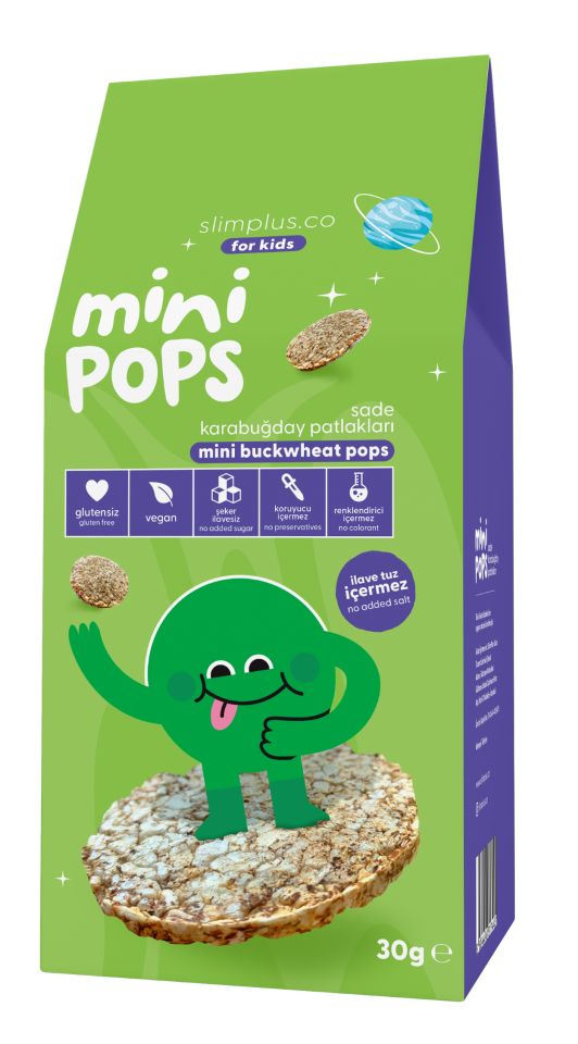 20G Sade Kinoa Cipsi for Kids Sevimli Dinozor ve 30G Mini Pops Karabuğday Patlakları