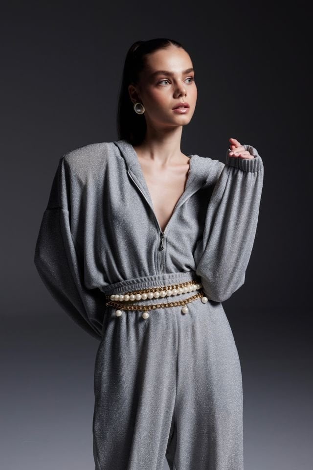 Gray & Silvery Venus Hoodie