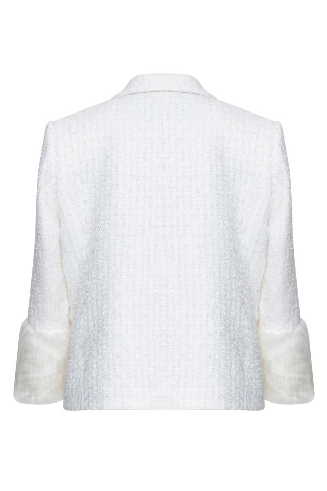 White Jacket & short waist with fur sleeves