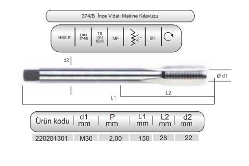 HSSE DIN374/B MAK.KLVZ. M30x2 (6H)