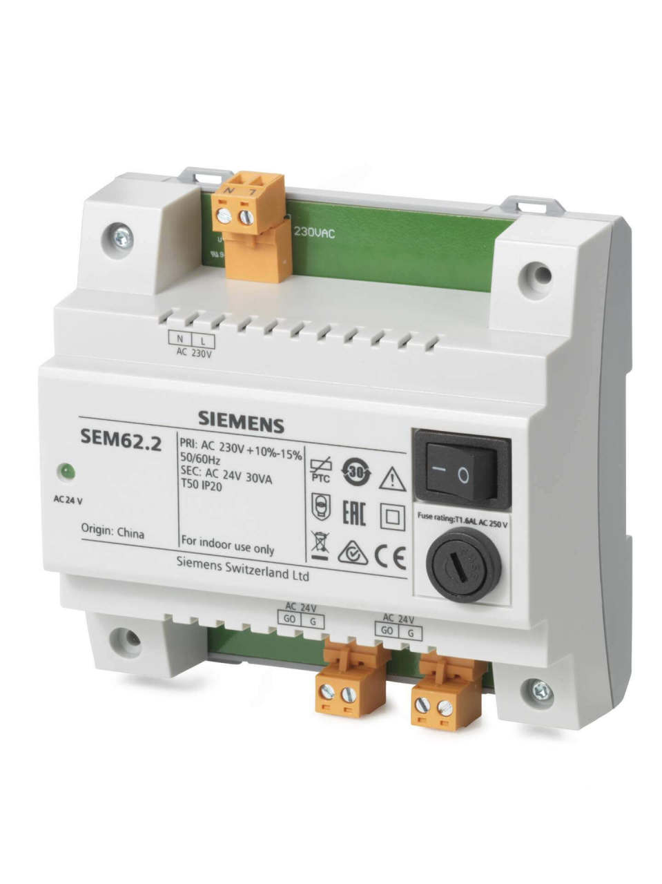 Siemens Anahtarlı ve Değiştirilebilir Sigortalı Transformatör SEM62.2