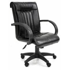 Stella Siyah Deri Çalışma Koltuğu