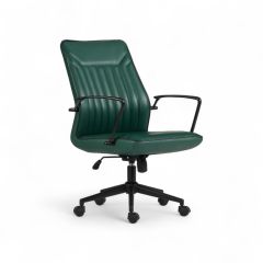 T-001 Yeşil Deri Çalışma Koltuğu