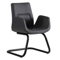 Selena Siyah Deri Misafir Koltuğu