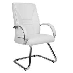 Ads Beyaz Deri Misafir Koltuğu