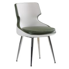 Zaga Beyaz Yeşil Deri Ofis Koltuğu