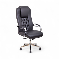 8 adet Burea Siyah Deri Makam Koltuğu