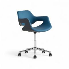 Seren Mavi Deri Çalışma Koltuğu