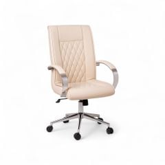 Interstellar Krem Deri Çalışma Koltuğu