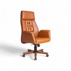 Country Kahverengi Deri Yönetici Koltuğu