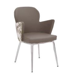 C-42 Gri Deri Cafe Koltuğu