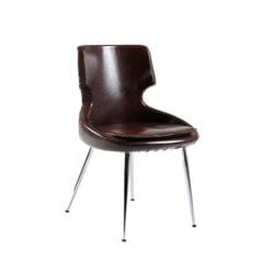 Zaga Kahverengi Deri Cafe Koltuğu