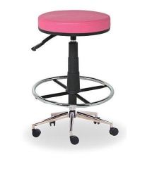 Çemberli Pembe Deri Cafe Koltuğu