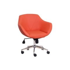 Wag Turuncu Deri Ofis Çalışma Koltuğu