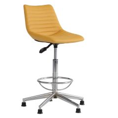 Reynard Sarı Deri Cafe Bar Sandalyesi