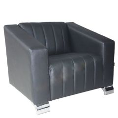 Liya Siyah Deri Ofis Kanepesi