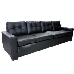 Dune Siyah Deri Dörtlü Ofis Kanepesi