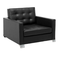 J-1000 Siyah Deri Ofis Kanepesi