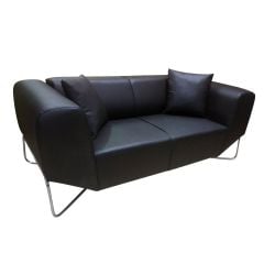 Elite Siyah Deri Ofis Kanepesi