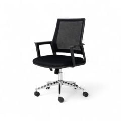 Tuti Fileli Ofis Çalışma Koltuğu Krom Ayak