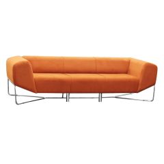 Elite Üçlü Turuncu Kumaş Kanepe