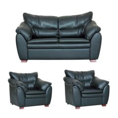 Roza Siyah Deri Ofis Kanepesi