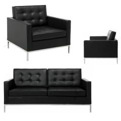 Terra Siyah Deri Ofis Kanepesi