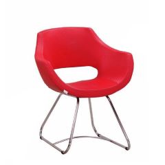 K-06 Kırmızı Deri Berjer Koltuk