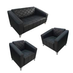 Z-25 Siyah Deri Ofis Kanepesi