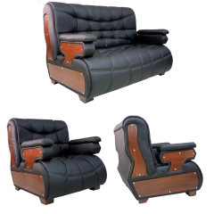 Jaguar Siyah Deri Ofis Kanepesi