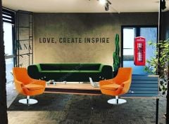 Elite Yeşil Kumaş Ofis Kanepesi