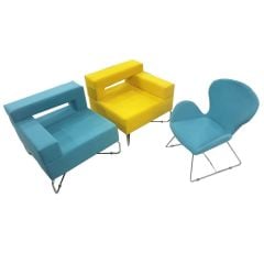 Deri Mavi Deri Ofis Kanepesi