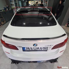 BMW 5 Serisi F10 Cam Üstü Yarasa Spoiler, Parlak Siyah Boyalı, M4 Cam üstü Spoyler Piano Black, RS