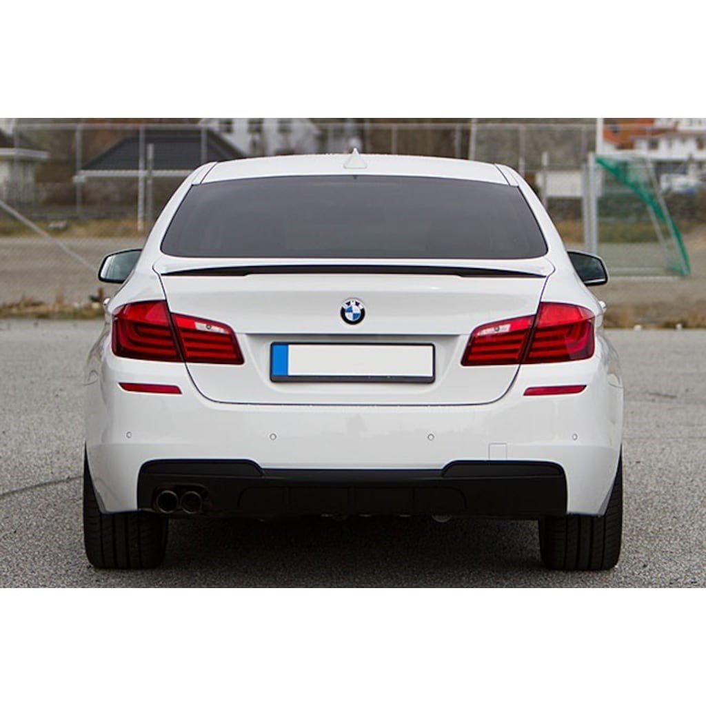 BMW F10 M Performance Spoiler, 5 Serisi F10 Spoyler Parlak Siyah, Piano Black Bagaj Çıtası Geniş tip