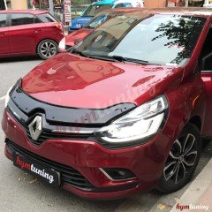 Renault Clio 4 Kaput Rüzgarlığı Piano Black, 2012 Sonrası, Ön Kaput Koruyucu Maske, Parlak Siyah