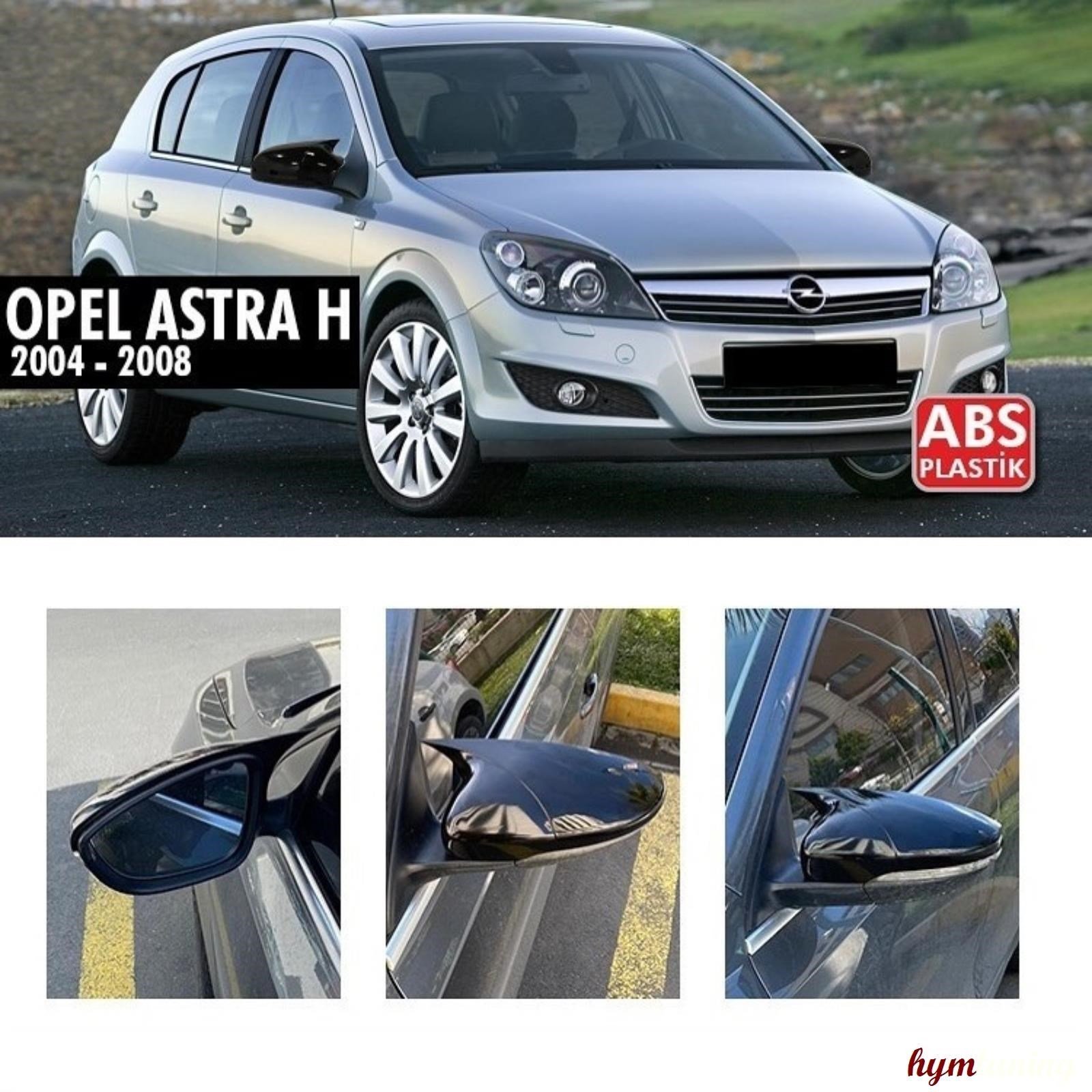 Opel Astra H Yarasa Ayna Kapağı, 2004-2009, Piano Black, ABS PLASTİK, Parlak Siyah Yapıştırma