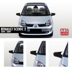 Renault Scenic 2 Yarasa Ayna Kapak Parlak Siyah Abs Plastik, SAĞ SOL TAKIM, PİANO BLACK