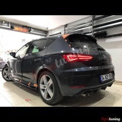 Seat Leon Mk3.5 2017 - Difüzör Custom Sol Çıkış Parlak Siyah Piano Black