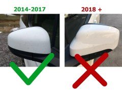 Ford Courier Yarasa Ayna Kapak, 2014 2017, Makyajsız Kasa, Parlak Siyah, ABS PLastik Batman Kapak