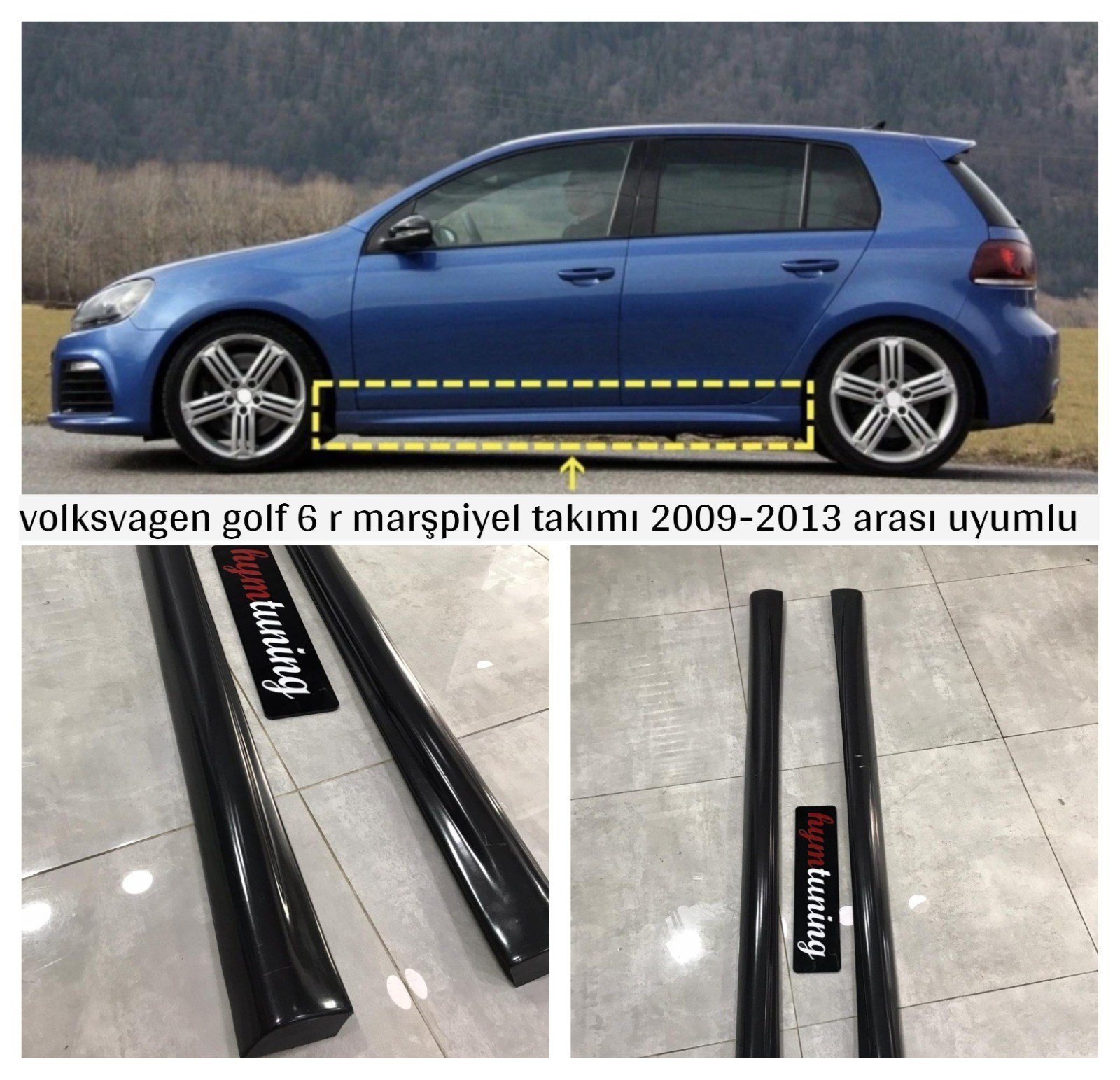 VW Golf6 Marşpiyel Takımı Golf Mk6 R Marşpiyel Abs Plastik, 2000 2013 Uyumlu , Boyasız