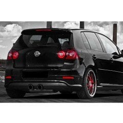 VW Golf 5 R32 Difüzör, Tampon Arka Ek R32 2003 2009 Uyumlu, Boyasız ABS Plastik Mat Siyah