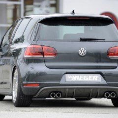 VW Golf 6 Rieger Difizör, ABS Plastik Parlak Siyah, Arka Tampon Eki