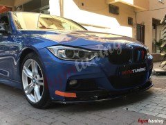 BMW F30 LİP 3 SERİSİ ÖN TAMPON EKİ, ABS PLASTİK, M TEKNİK UYUMLU 3 PARÇA, PİANO BLACK PARLAK SİYAH