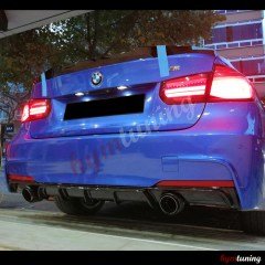 BMW F30 Difüzör, 3.35 Performans, Sağ Sol Tekli Çıkış, Piano Black, M Teknik Tampon