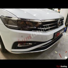 VW Passat B8.5 Krom Ön Tampon Çıtası 3 Parça, Paslanmaz Çelik, 2018 2019 2020 2021