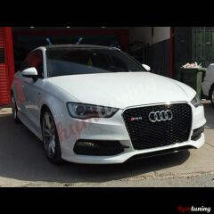 Audi A3 RS3 Panjur 2013 - 2016 Makyajsız Kasa Uyumlu Krom Çerçeve Ön Izgara